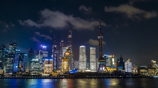 魔都黄金时刻-航拍-你好2020-城市-城市风光 图片素材