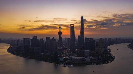 你好2020-航拍-魔都黄金时刻-魔都-城市 图片素材