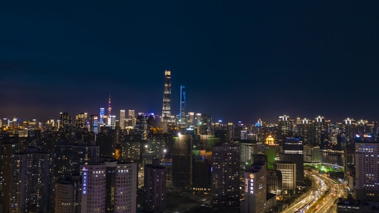 魔都黄金时刻-看你的城市-魔都-航拍-我要上封面 图片素材