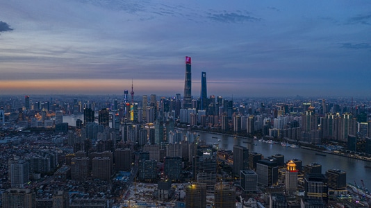 魔都黄金时刻-看你的城市-魔都-航拍-我要上封面 图片素材
