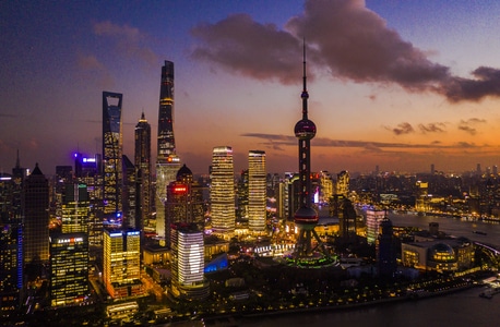 魔都黄金时刻-航拍-你好2020-城市-城市风光 图片素材