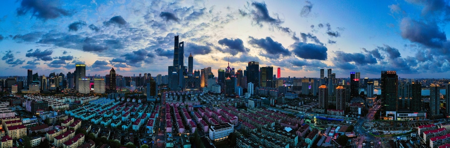 魔都黄金时刻-看你的城市-魔都-航拍-我要上封面 图片素材