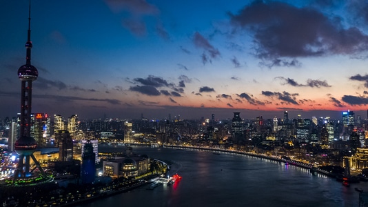 你好2020-航拍-魔都黄金时刻-魔都-城市 图片素材
