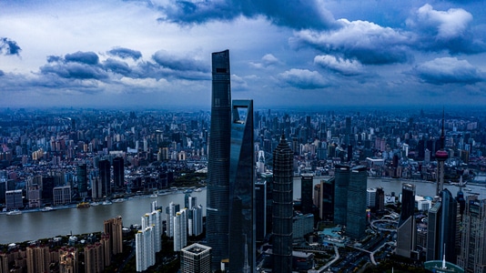 魔都黄金时刻-看你的城市-魔都-航拍-我要上封面 图片素材