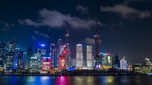 魔都黄金时刻-航拍-你好2020-城市-城市风光 图片素材