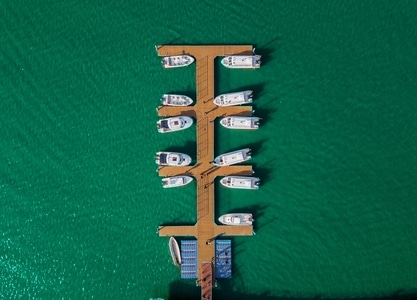 上帝视角-航拍-船-海-海面 图片素材