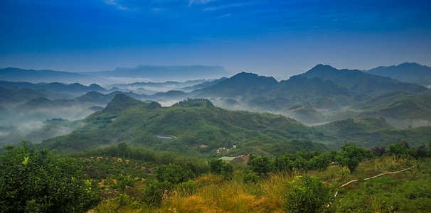 燕子坪-大自然-风光-双河-蓝天 图片素材