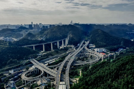 风光-旅行-城市-航拍-立交桥 图片素材