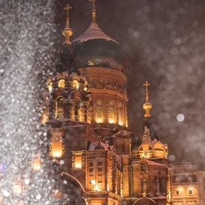 雪-冬季-建筑-城堡-教堂 图片素材