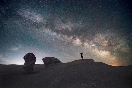 银河-星空-夜晚-魔鬼城-风景 图片素材