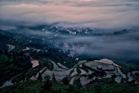 风光-索尼-梯田-火山-山峰 图片素材