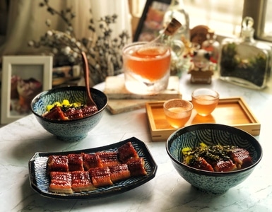 北京市-鳗鱼饭-山楂酒-早午餐-食物 图片素材