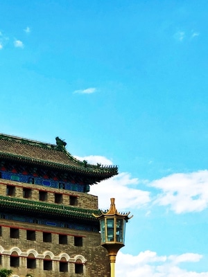北京市-蓝天-白云-美丽北京-房屋 图片素材
