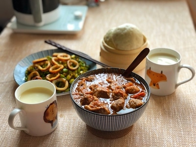 宅家美食-蒜苗-鱿鱼圈-食物-美食 图片素材