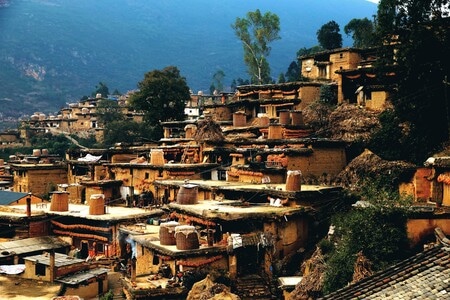 云南弥勒-晒秋-建筑-村落-房屋 图片素材