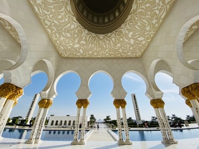 对称美-阿布扎比-清真寺-建筑-风光 图片素材