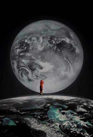合成-月球-地球-太空-男人 图片素材