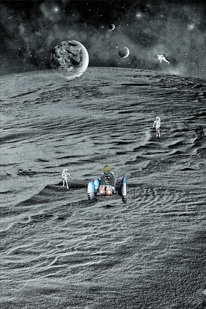 合成-登月-月亮-行星-宇航员 图片素材