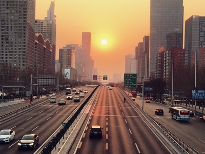 对称美-北京市-城市风光-车流-车水马龙 图片素材