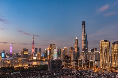 上海-城市-建筑-无人-夜景 图片素材