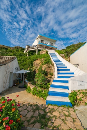 花鸟岛-民宿-阶梯-房屋-石梯 图片素材