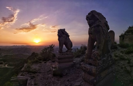 风光-石雕-雕像-风景-夕阳 图片素材