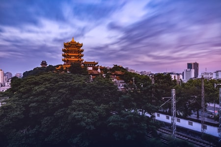 旅行-景点-武汉-黄鹤楼-夜景 图片素材