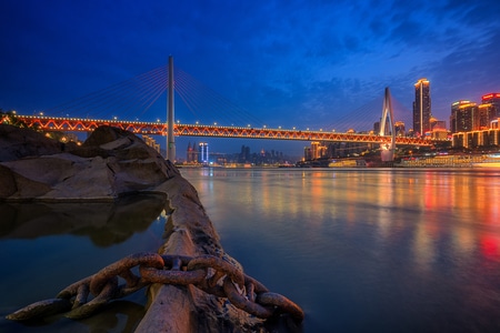 看你的城市-风光-江河-桥-夜晚 图片素材