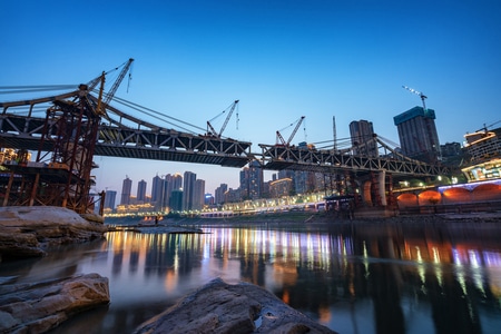 看你的城市-夜晚-桥-江河-风光 图片素材