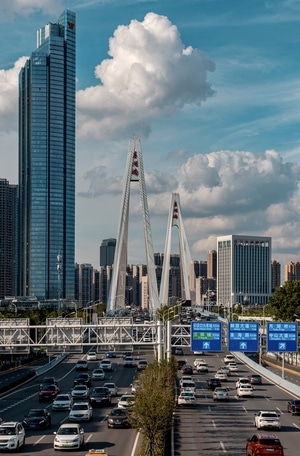 尘世烟火-桥梁-建筑-摩天高楼-道路 图片素材