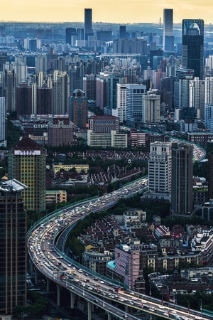 魔都-城市-市中心-上海-爬楼 图片素材
