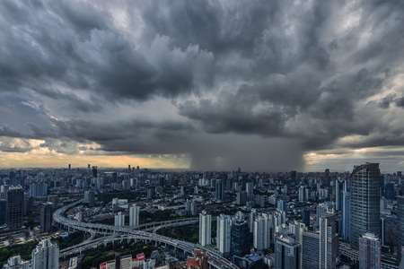 台风-自然-爬楼-魔都-建筑 图片素材