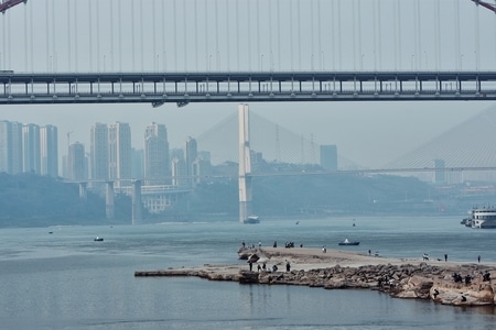 每日一图-江河-桥-河水-城市 图片素材