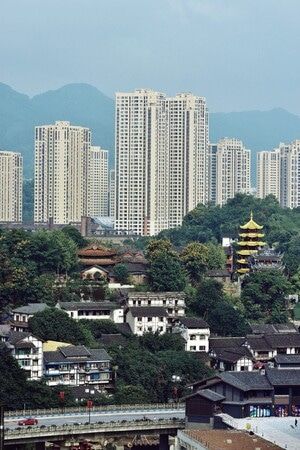 城市-庙宇-房屋-街道-磁器口 图片素材