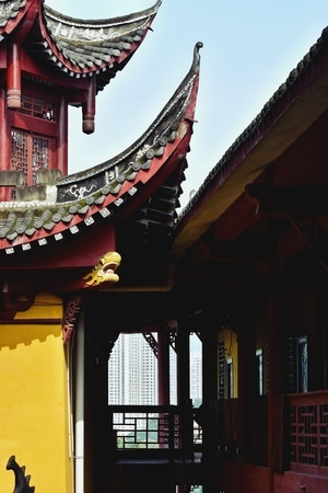城市-庙宇-房屋-街道-磁器口 图片素材