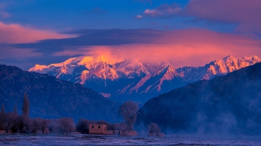 冬日暖阳-风光-新疆-慕士塔格峰-风光 图片素材
