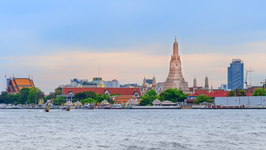 风光-旅行-河畔-湄南河-建筑 图片素材