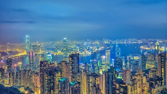 城市-城市探索-鸟瞰-香港-太平山顶 图片素材