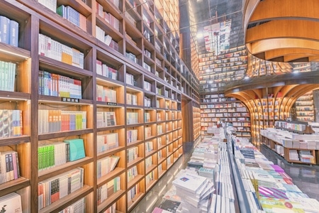 建筑-室内-上海-暖色系-书店 图片素材