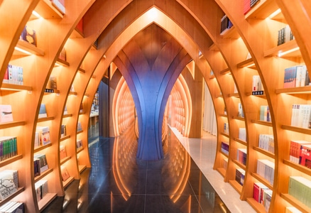 建筑-室内-上海-暖色系-书店 图片素材