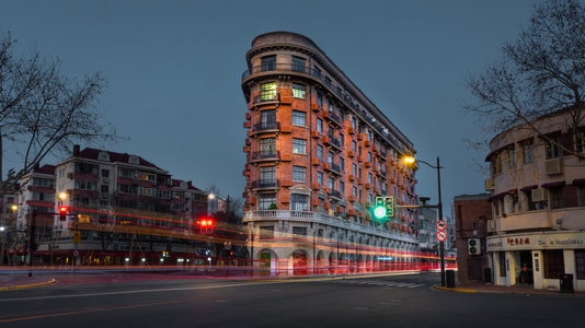 武康路-上海-街道-城市-后期 图片素材