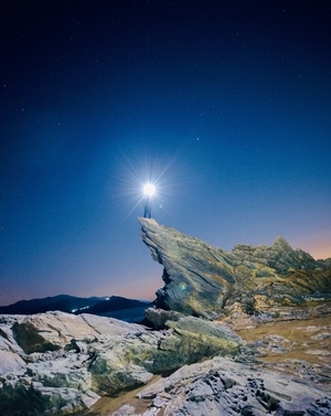 星空-蓝静-黑岩角-触摸星星-深圳 图片素材