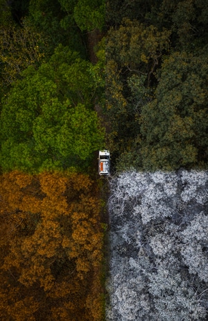 航拍-吉姆尼-四季-冬季-车 图片素材