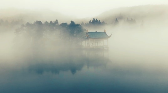 烟雨-庐山-风景-雾景-湖面 图片素材