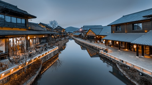 建筑-夜景-街景-城市-宁静 图片素材