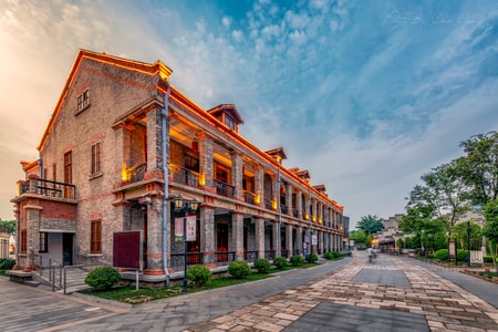 风光-旅行-建筑-黄昏-民国风 图片素材