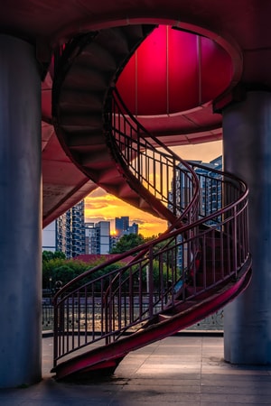 建筑-落日-建筑-楼梯-梯子 图片素材