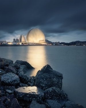 日落-暮色-珠海歌剧院-珠海歌剧院-建筑 图片素材