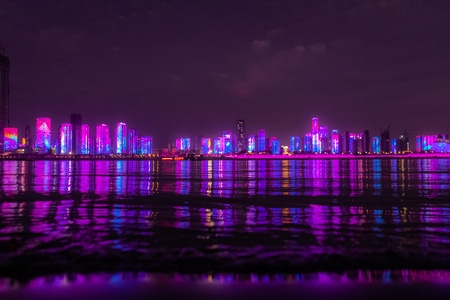 武汉加油-武汉-城市-黑夜-灯火通明 图片素材