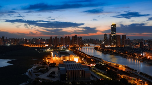 武汉加油-武汉-黑夜-灯火通明-城市 图片素材